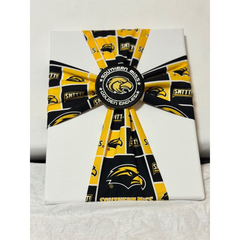 Southern Miss Golden Eagles Canvas Wall Art Cross Design SMTTT Black Gold